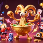 Experience thrilling keo nha cai action with cartoon characters and vibrant sports elements in a dynamic casino scene.