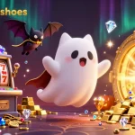 Capture the thrill of gaming with crocsworkshoes in this vibrant casino scene, featuring a playful ghost cat and jackpot elements.